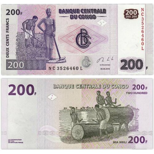 Конго 200 франков 2013