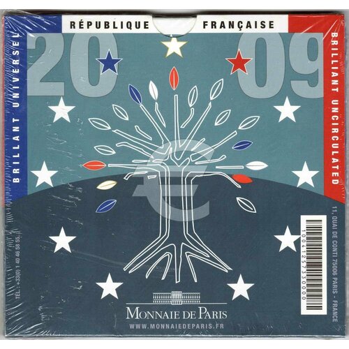 () Набор Франция 2009 год  UNC годовой набор франция 8 монет 2000 2009 год в блистере