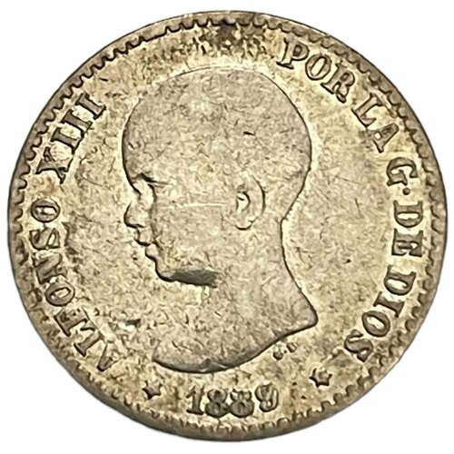 Испания 50 сентимо 1889 г. монета испания 50 сентимо 1966