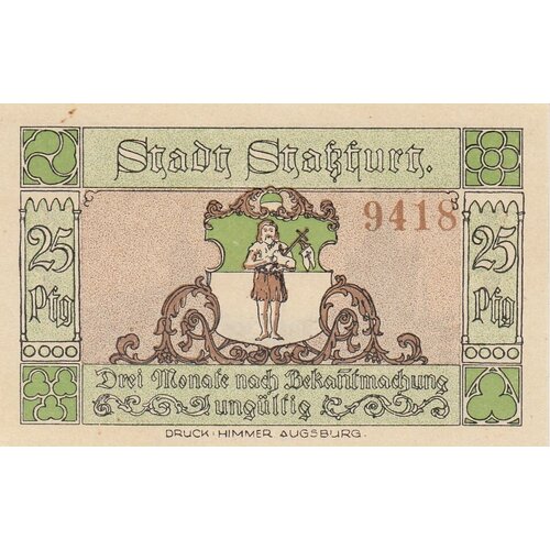 Германия (Веймарская Республика) Штасфурт 25 пфеннигов 1921 г. (№4) (2)