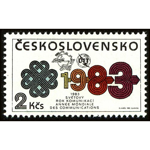 (1983-010) Марка Чехословакия Эмблема Всемирный год связи I Θ