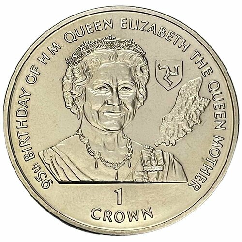 Остров Мэн 1 крона 1995 г. (95 лет со дня рождения Королевы Матери) (CN)