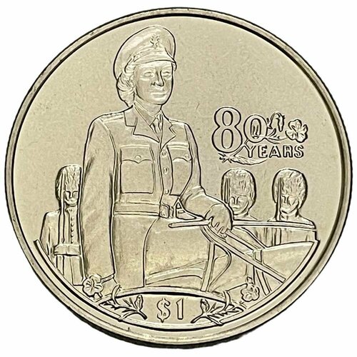 Либерия 1 доллар 2006 г. (80 лет со дня рождения Королевы Елизаветы II - Елизавета II на коне) джерси 5 фунтов 2006 г 80 лет со дня рождения королевы елизаветы на коне proof 2