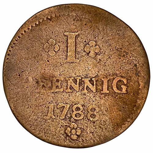 Германия, Франкфурт-на-Майне 1 пфенниг 1788 г. клуб нумизмат монета 12 кавалли сицилии 1788 года медь фердинанд iv