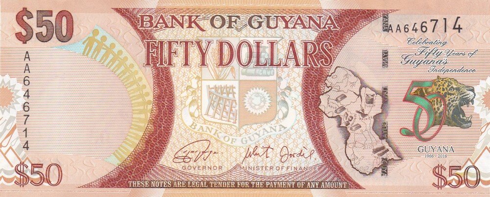 Гайана 50 долларов 2016 г.