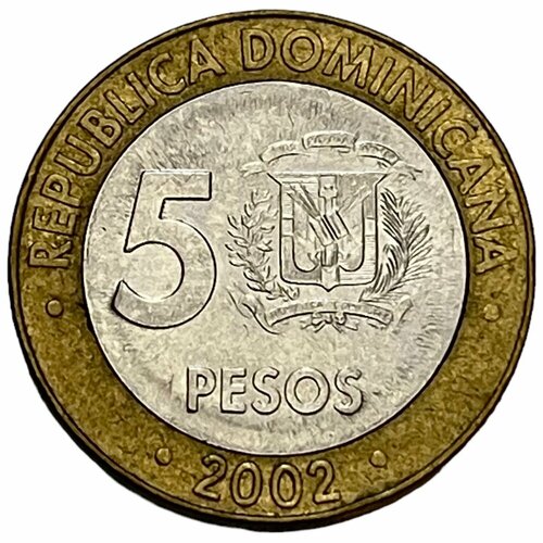 Доминиканская Республика 5 песо 2002 г. dominicana