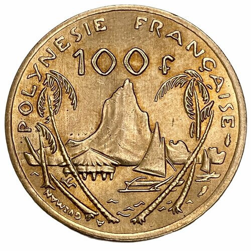 Французская Полинезия 100 франков 1984 г. (2) французская полинезия 5 франков 1965 г