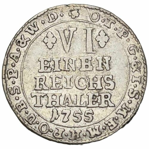 Германия, Кёльн 1/6 талера 1755 г. (IK) reichs b genesis