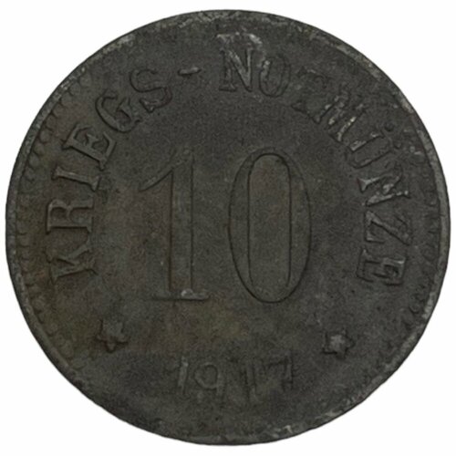 Германия (Германская Империя) Кам 10 пфеннигов 1917 г. (Zn) (3)