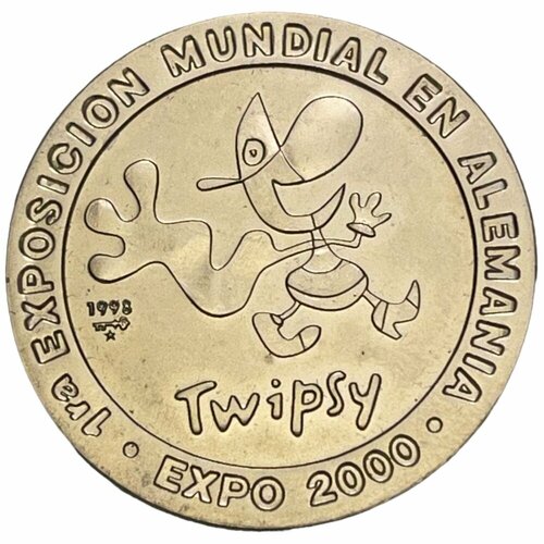 Куба 1 песо 1998 г. (История мировых выставок - Ганновер 2000, талисман Твипси)