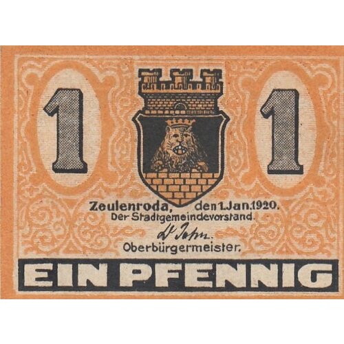 Германия (Веймарская Республика) Цойленрода 1 пфенниг 1920 г. (19) германия веймарская республика цойленрода 1 пфенниг 1920 г 18