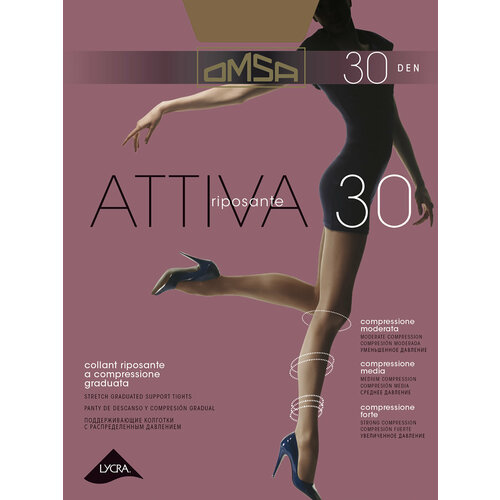 фото Колготки omsa attiva, 30 den, размер 2, nero oms