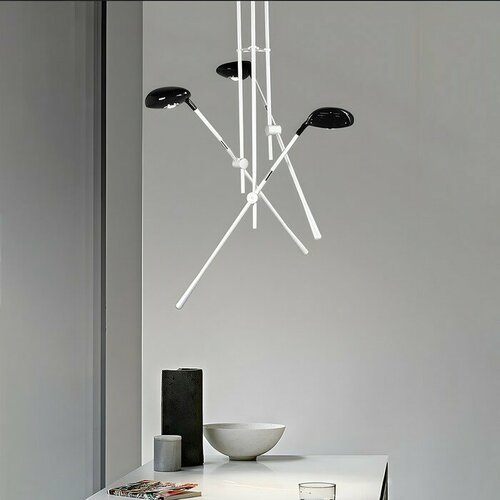 Люстра Три клюшки 75х65 см COB LED 30 Вт 3 режима алюминий Тбелый 22217₽