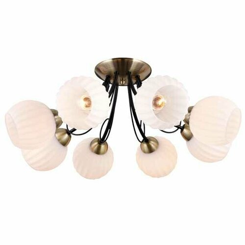 Люстра потолочная Shatten Вена 8x40 Вт E27 матовый черная +античная латунь