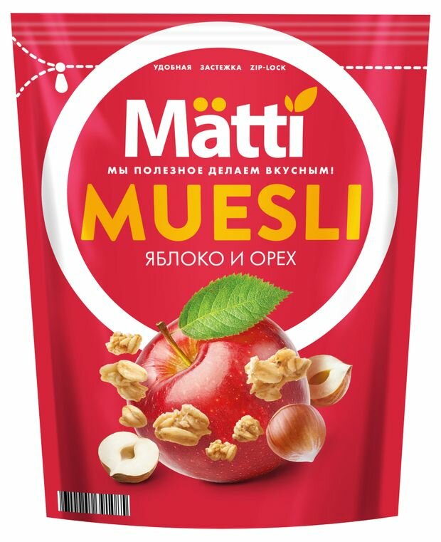 Мюсли Matti орех и яблоко, 250 г