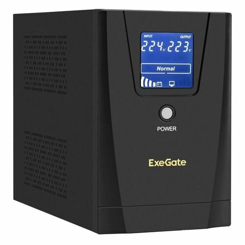 Источник бесперебойного питания Exegate 1600VA/950W, LCD, AVR, 6*IEC-C13, RJ45/11, black - фото №7