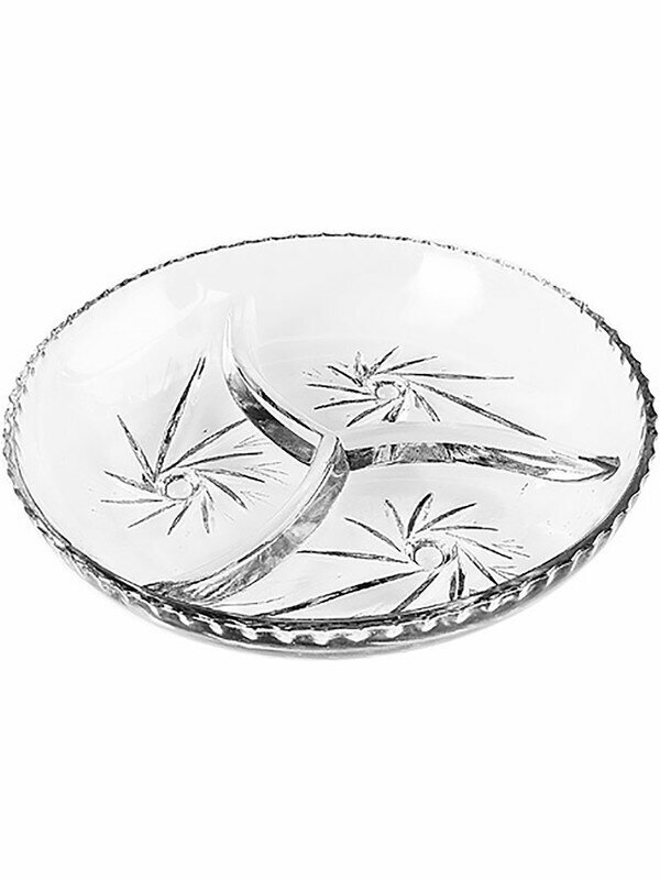 фото Менажница, стеклянная, 3 секции