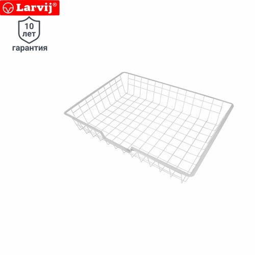 Корзина сетчатая Larvij 58.8x42.4x10 см металл цвет белый