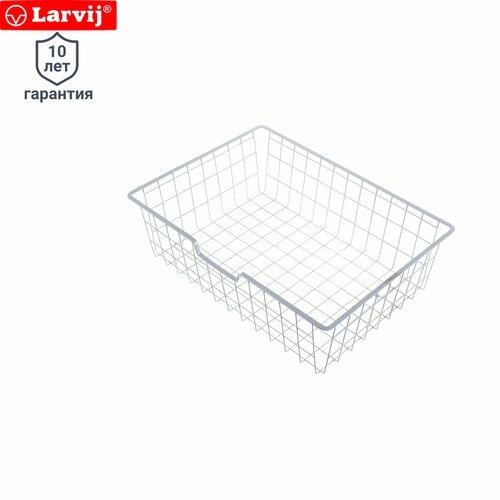 Корзина сетчатая Larvij 58.8x42.4x18 см металл цвет белый