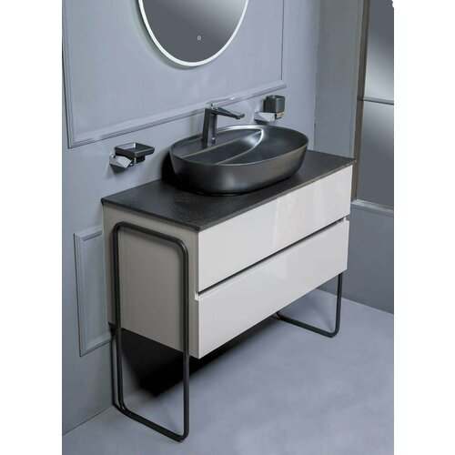 Мебель для ванной Armadi Art Vallessi 100 со столешницей антрацит матовый
