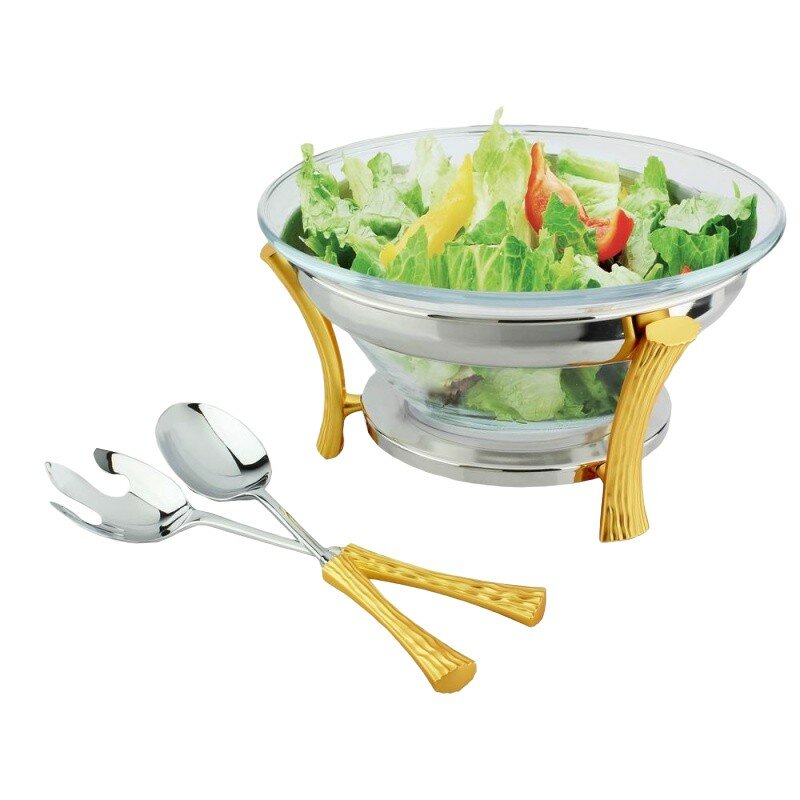 фото Салатник с ложками 30 см Regent Onda