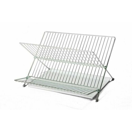 Сушилка для посуды складная (цинк) 41*36*22 см с поддоном