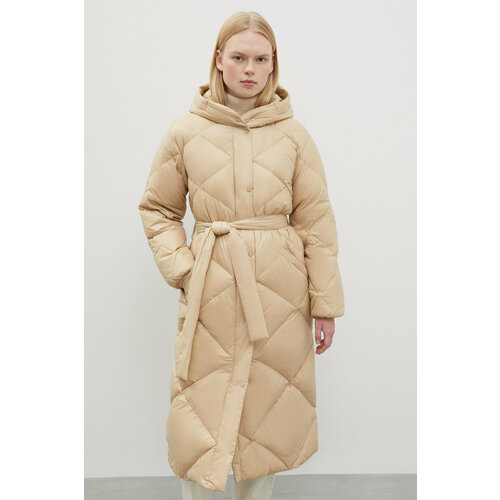 фото  куртка finn flare демисезонная, силуэт прилегающий, ветрозащитная, утепленная, размер 2xl, бежевый