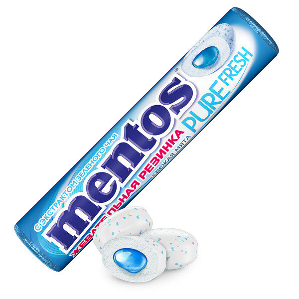 Жевательная резинка Mentos Pure Fresh Свежая мята, 15,5г. х 24шт. - фотография № 3