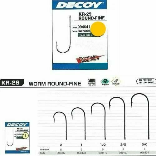 фото Крючок decoy kr-29 worm round fine #3/0 (4шт)