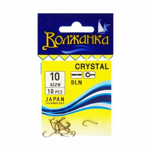 фото Крючки "волжанка" crystal № 10, 10 шт volzhanka