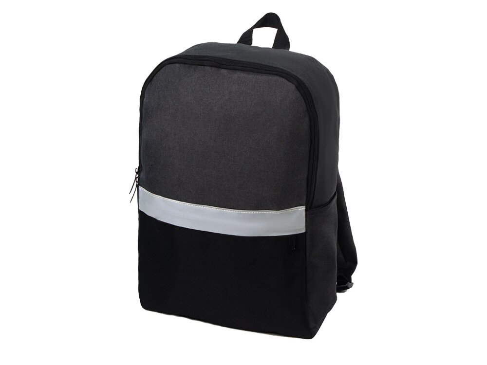 Рюкзак Merit со светоотражающей полосой и отделением для ноутбука 15.6', темно-серый/черный