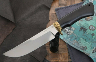 Мастерская Самойлова нож Лесник-а, сталь 95Х18, рукоять граб, литье латунь