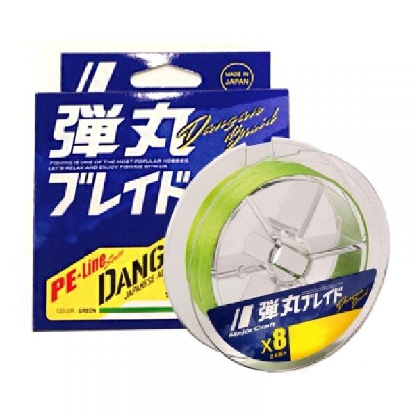 Шнур Major Craft DANGAN Braid PE X-8 150м GREEN # 0.8 (16Lb) DB8-150/0.8GR