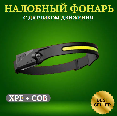фото Налобный фонарь OPTIFORODGI OPFW689-3 Multi-Function induction headlamp с сенсорным датчиком включения. Цвет черный