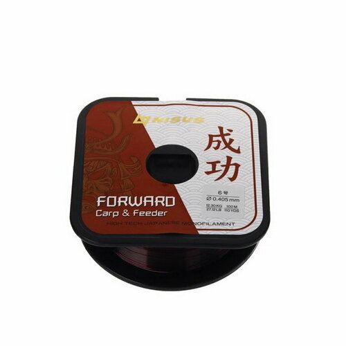 фото Леска forward carp & feeder, диаметр 0.405 мм, тест 12.3 кг, 100 м, коричневая nisus
