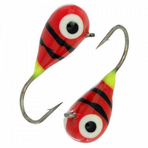 фото Мормышка вольфрамовая condor капля с ушком d 4,0 мм вес 1,1 гр обмазка малек красная-винт 10 шт