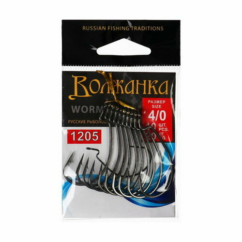 фото Крючки volzhanka worm hook № 4/0, 10 шт