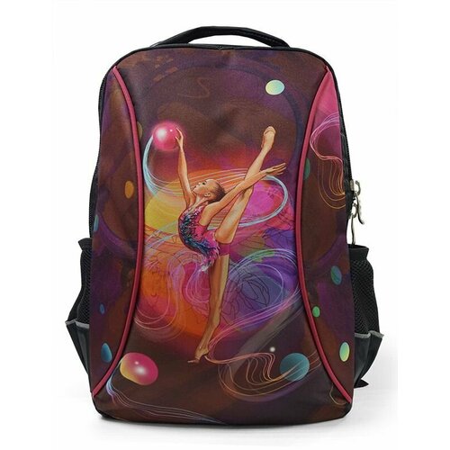 Рюкзак для гимнастики (ткань п/э, черный/розовый) 216 L -032