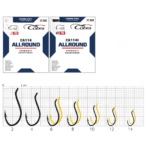 крючки cobra beak сер ca114 разм 002 10шт Крючки Cobra BEAK сер. CA114 разм. 006 10шт