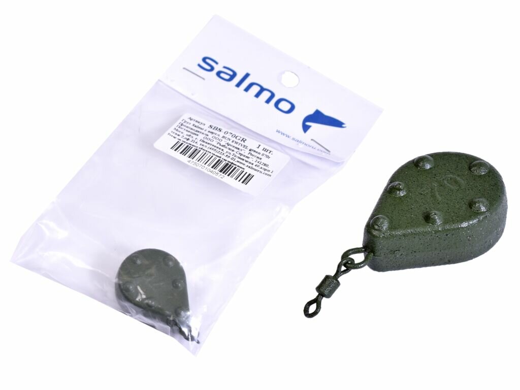 Грузило Salmo с вертл. BUN SWIVEL green 070г