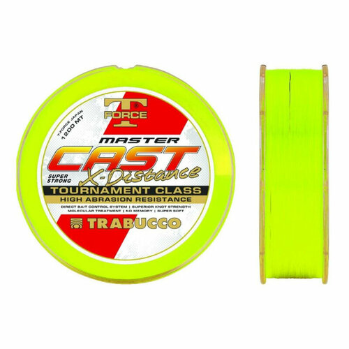 фото Леска trabucco t-force xps master cast x-distance 1200м 8,35кг/0,251мм (флюоресцентный жёлтый)