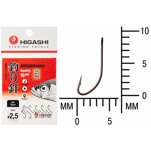 фото Higashi крючок higashi akitakitsune ringed #2.5 black