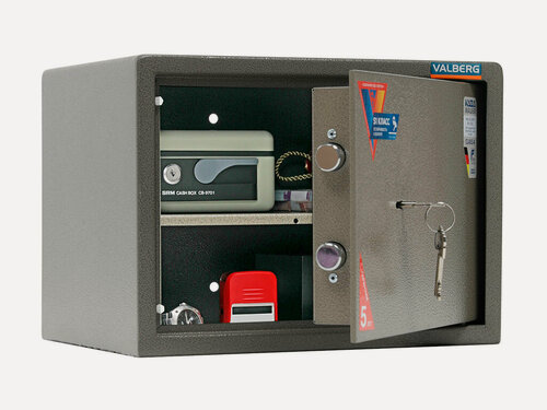Изображение товара Сейф Valberg ASM-28, взломостойкий, ключевой замок, серый, 28x39x28 см