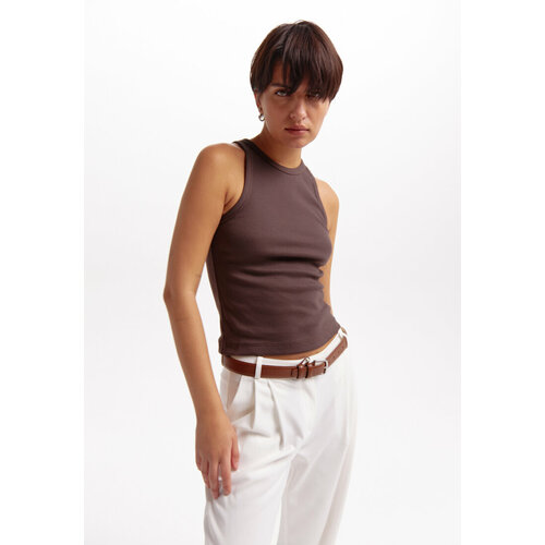 фото Майка basis, размер l, коричневый