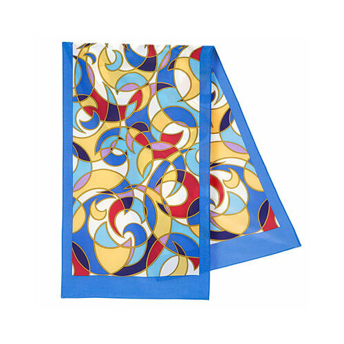 фото Палантин павловопосадская платочная мануфактура, натуральный шелк, 150х43 см, мультиколор