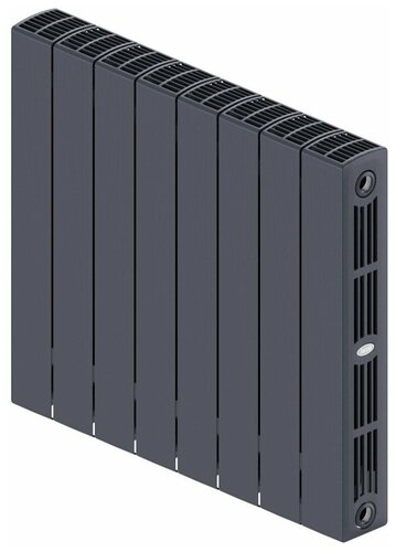 Радиатор биметаллический RIFAR SUPReMO 500 4 секции нижнее правое подключение Титан (RAL7012) серый