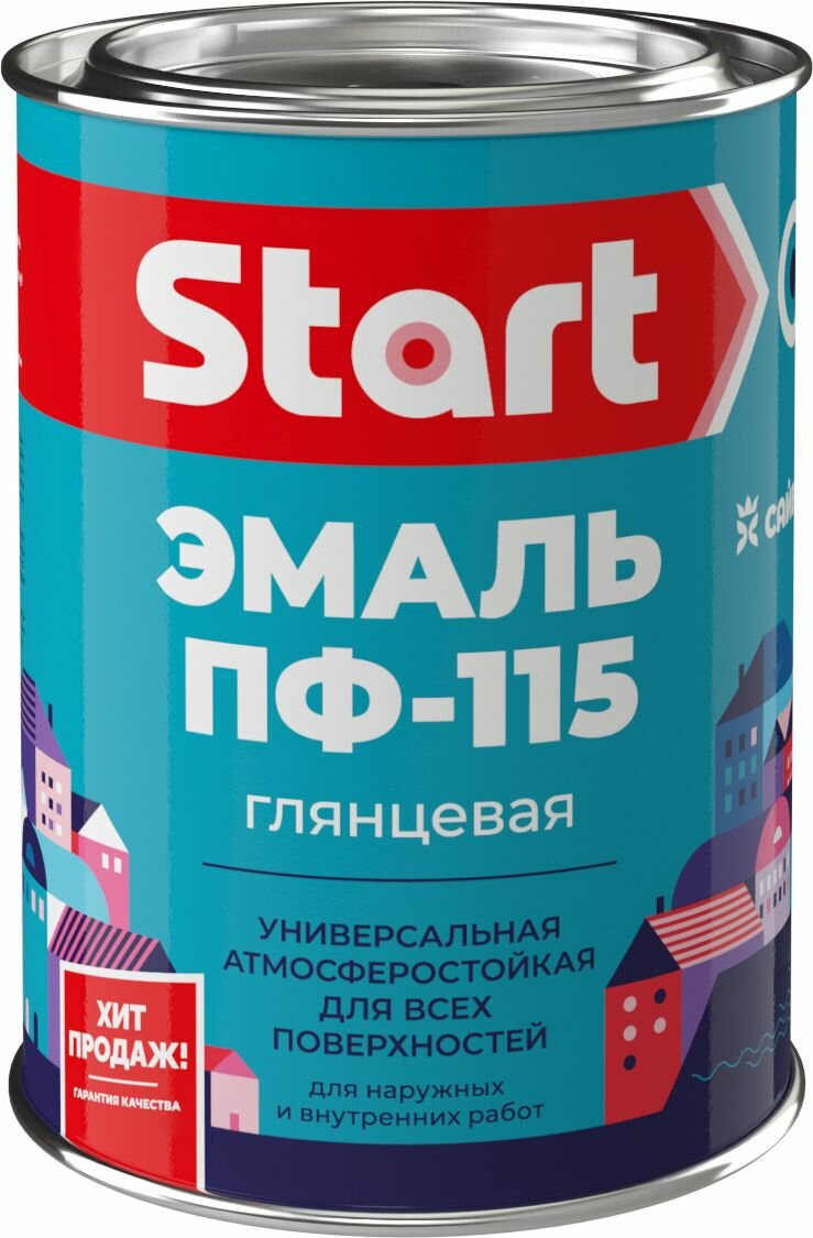 Алкидная эмаль универс. дерево, металл Старт ПФ-115 глянцевая шоколадная 0,8 кг