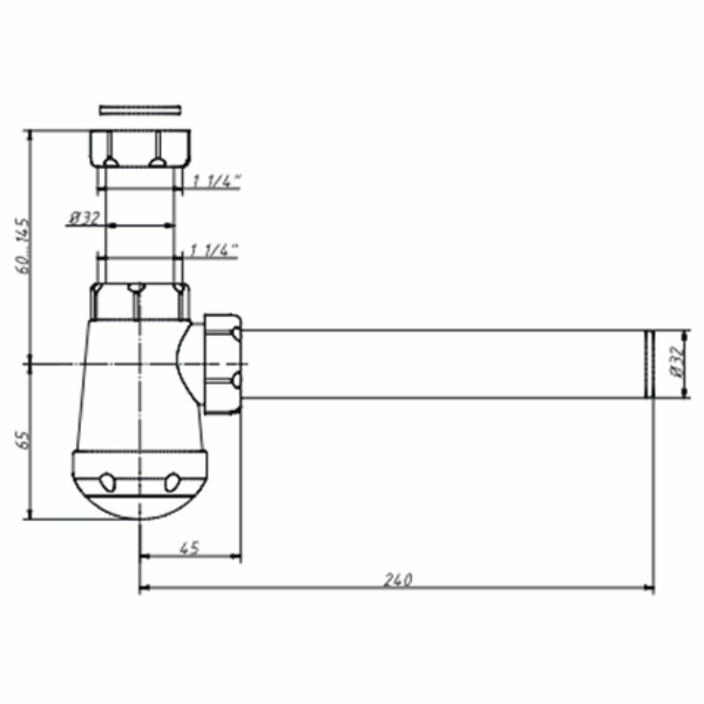 Сифон Orio Р-31009 для писсуара с гибкой трубой 1 1/4", 40х40/50 мм - фотография № 2