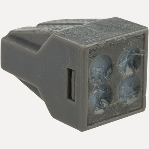 Изображение товара Экспресс-клемма с пастой Rexant 4-проводная, до 2.5 кв. мм, серая, 100 штук