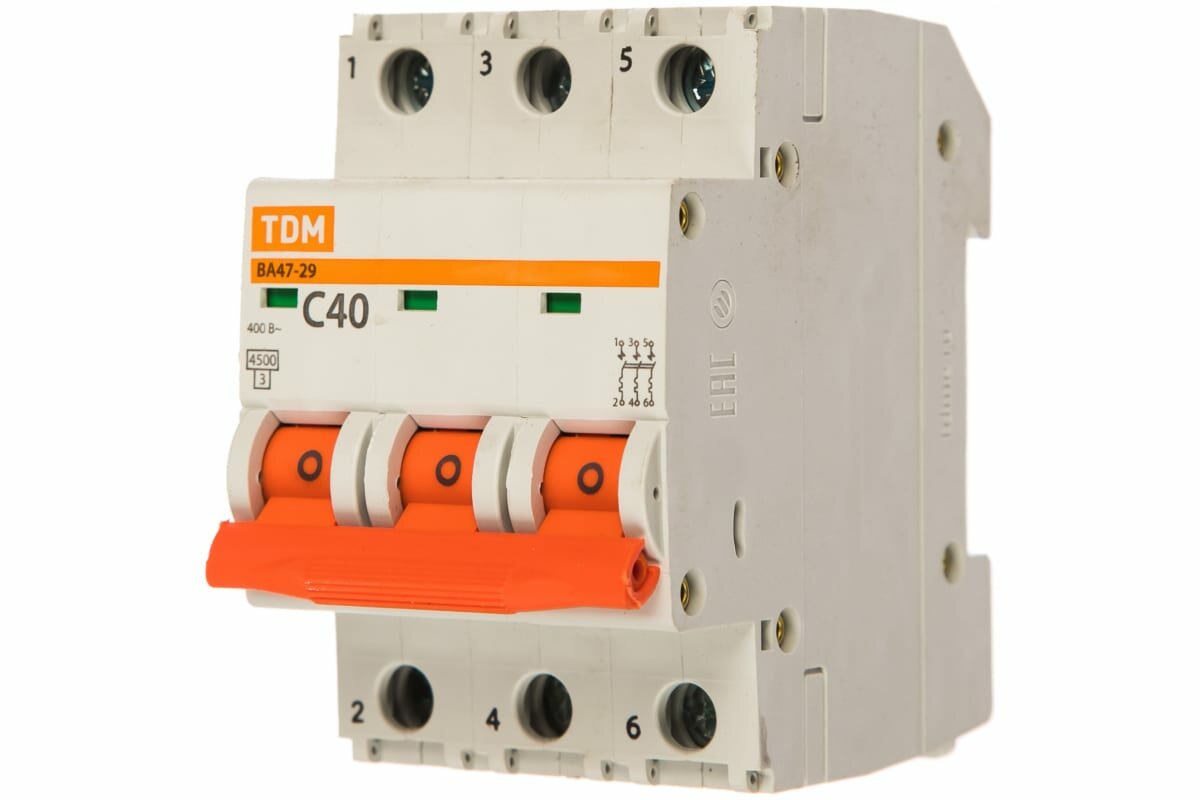 фото Автоматический выключатель TDM ELECTRIC ВА 47-29 3P (C) 4,5kA 40 А